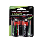 Daily Power Batteries - Size D, 2 Pack